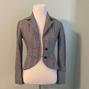 Wet Seal Black and White Plaid Blazer
